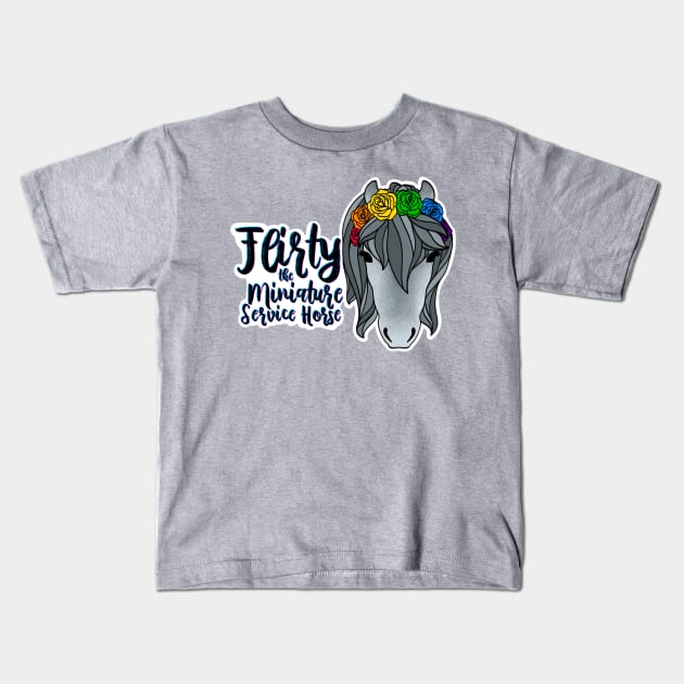 Flirty drawing Kids T-Shirt by FlirtyTheMiniServiceHorse